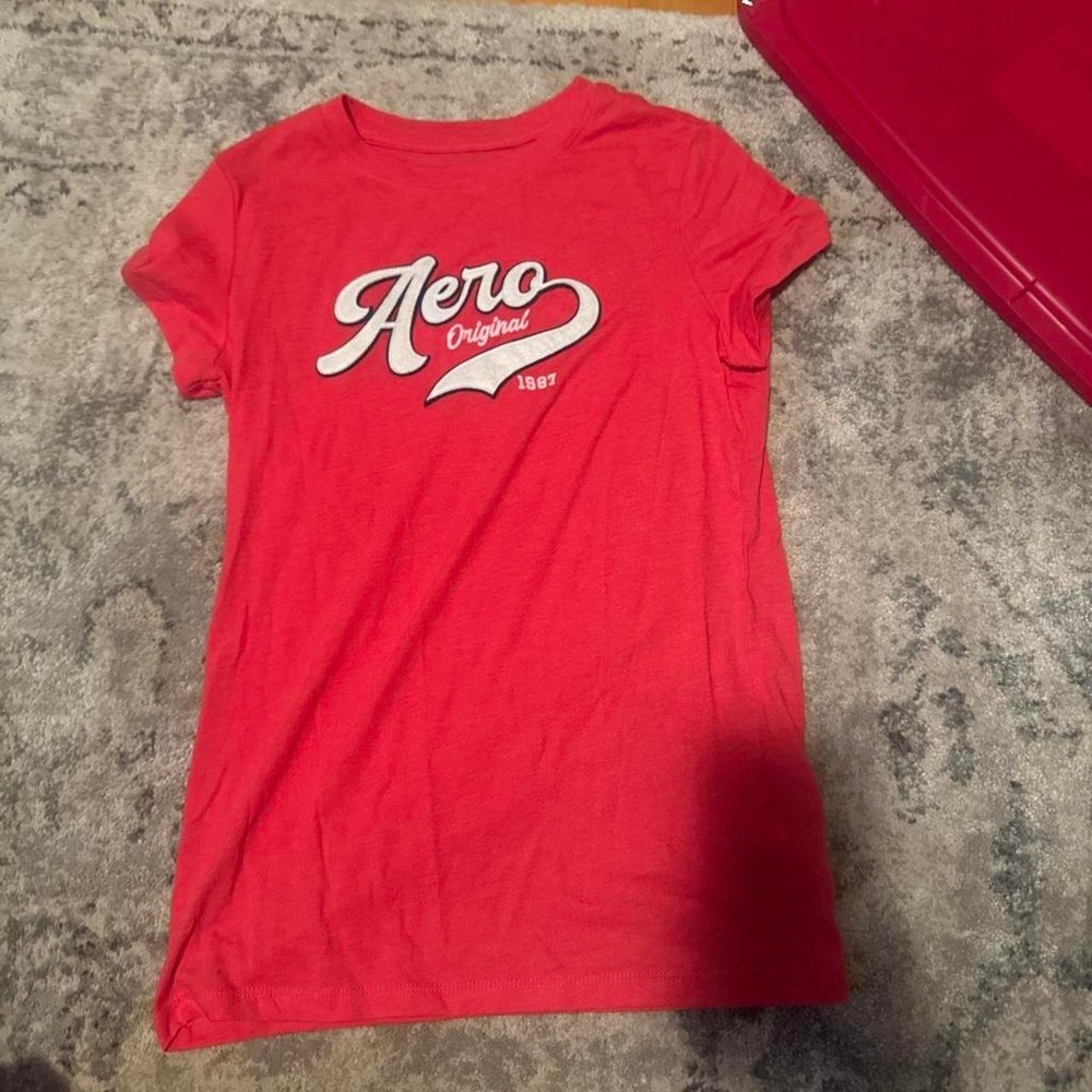 Aeropostale Womens Classic Crew Red Graphic T-Shirt Aero Original 1987 Size M